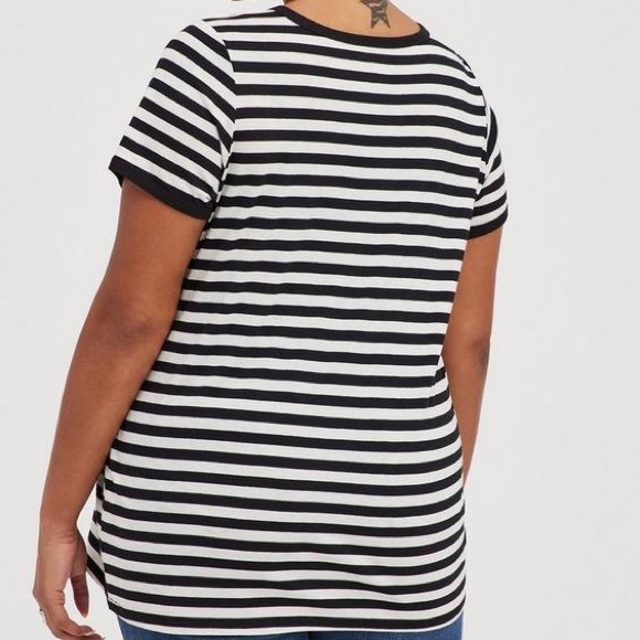 TORRID Black White Striped Yellow Nirvana Classic Fit Ringer Graphic Band Tee - Picture 3 of 11